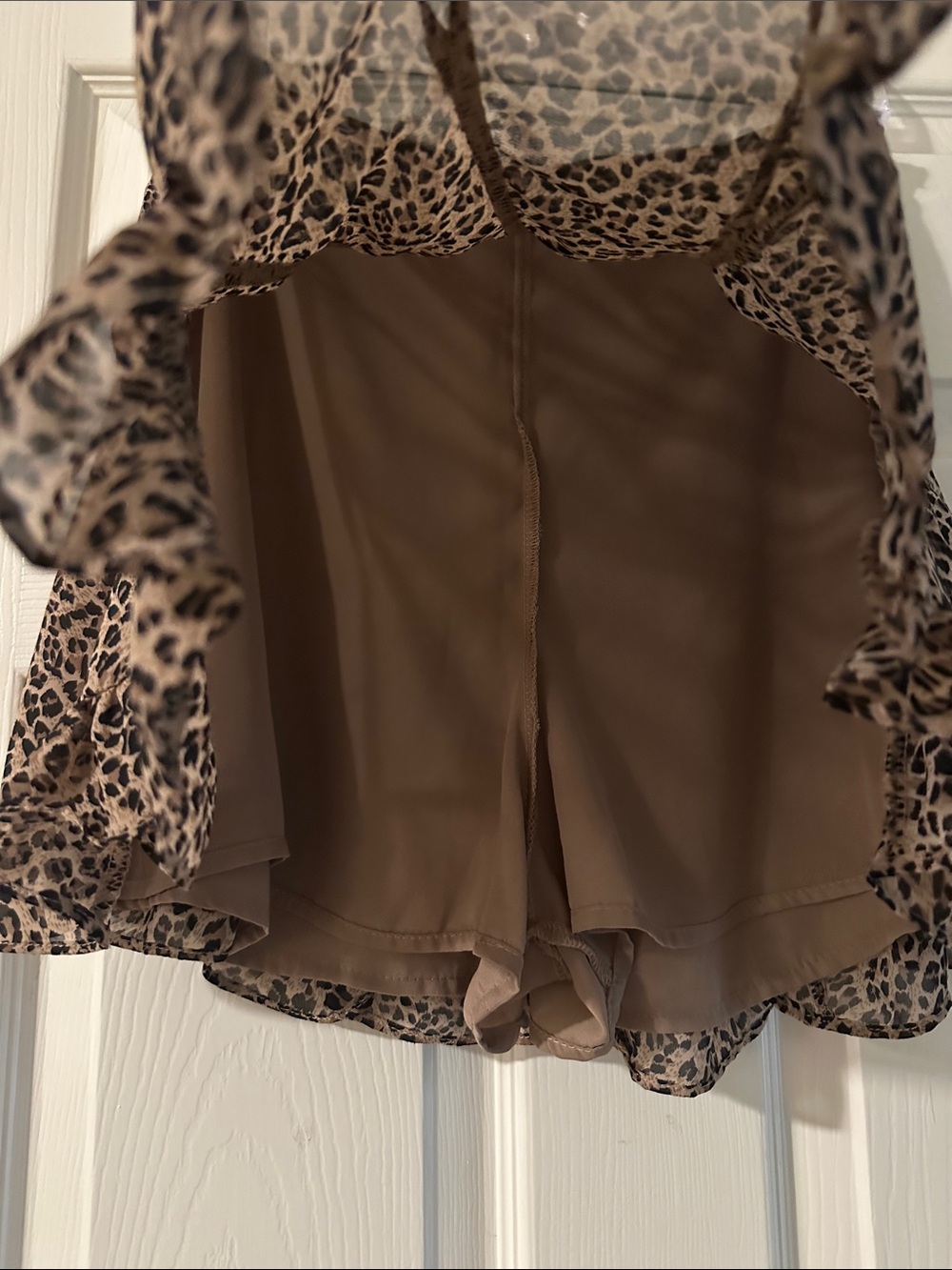 Fab’rik Leopard Print Ruffle Mini Skirt - Brown - Picture 2 of 3